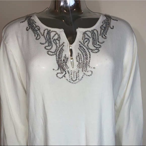 ✨NWT✨ JOSEPH A. Bejeweled Designer Sweater - Picture 1 of 8